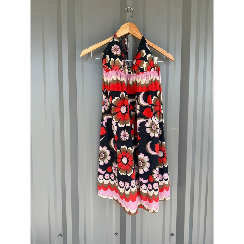 Vintage Y2K Floral Midi Dress Vibrant 
Festival  Style